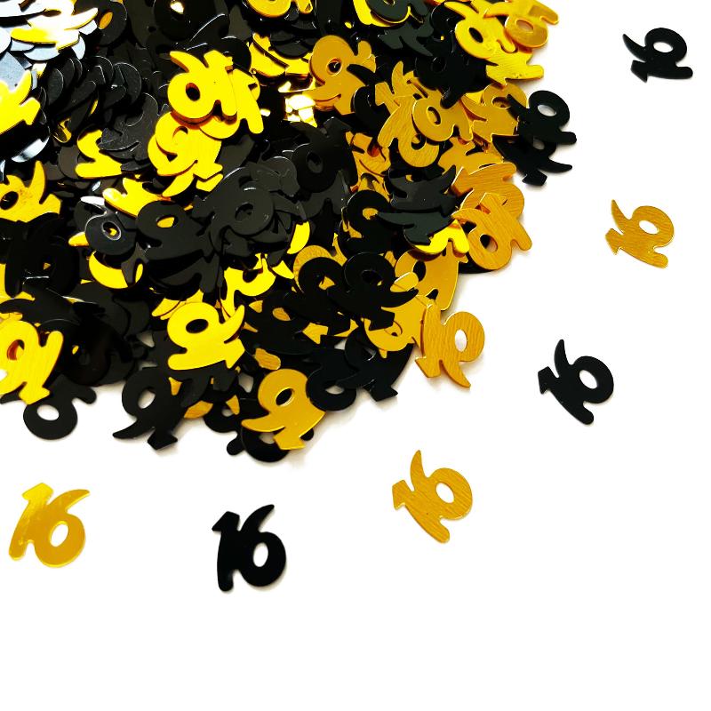 15G/Bag Digital Gold Black Confetti Glitter Number 18/21/30/60/70 Paper Scraps Birthday Party Anniversary Wedding Decoration