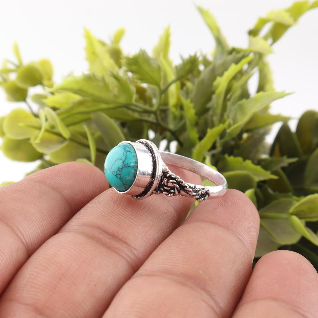 Magnasite Turquoise Gemstone Jewelry, 925 Solid Sterling Silver Ring, Handmade Silver Ring For Wedding Gift