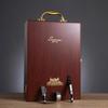 Luxury Double Leather Box Wine Bottle Wooden Organizer Wood Holder for Red Champagne with Cocktail Set