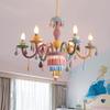 European Children Rainbow Chandelier Designer Macarone Lights Led Candle Light Children's Bedroom Princess Room Kawaii Light