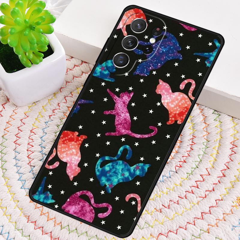 Space Happy Cats TPU Phone Case For Samsung Galaxy Note 10 Pro S26 S25 S24 S23 S22 Ultra Plus S21 FE S20 Shockproof Cover