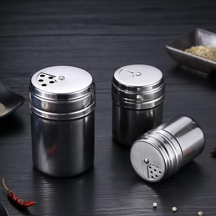 Stainless Steel Spice Jars: Chili, Black Pepper, Cumin Seasoning & Toothpick Holder for BBQ