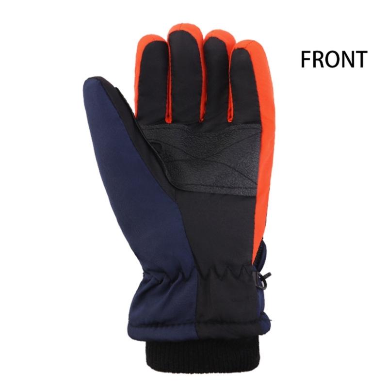 Children's Insulated Snow Gloves Waterproof Thickened Cuffs Hand Cover Warm Winter Sports Mittens for Boys and Girls