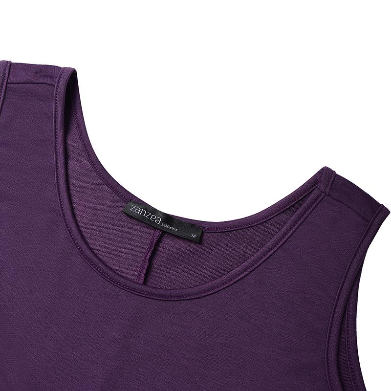 ZANZEA Women Casual Round Neck Sleeveless Loose Long Dress with Pockets