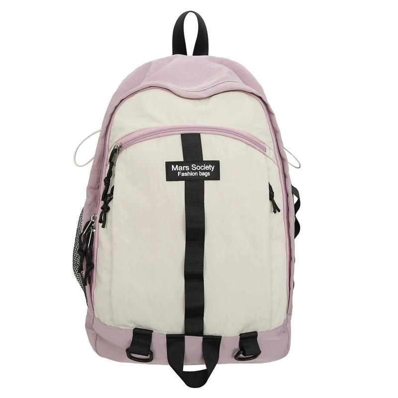 Damen Rucksack mit großem Fassungsvermögen Studentenschulranzen Herren Colorblock-Rucksack