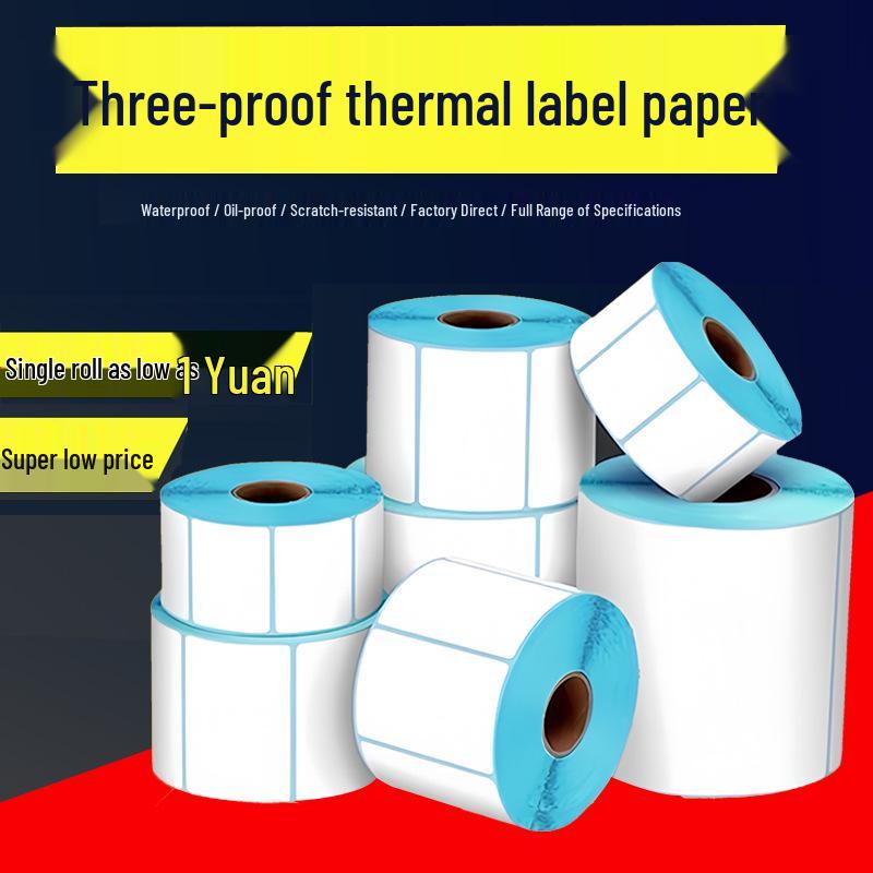 Three-Proof Thermal Label Paper 100x100mm & 70x20mm - Customizable for Label Printing