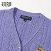 Teenie Weenie Bear Letter Knitted Cardigan