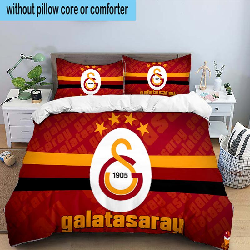 Galatasaray Football Club 3PCS Bedding set,Ideal for1pc Duvet Cover And 2pcs Pillowcases Perfect for Christmas gift,Ideal for Bedroom, Dormitory
