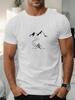 Skiing Mountain Graphic Mens Cotton Tee Breathable Casual Round Neck Short Sleeve Outdoor Sports TShirt