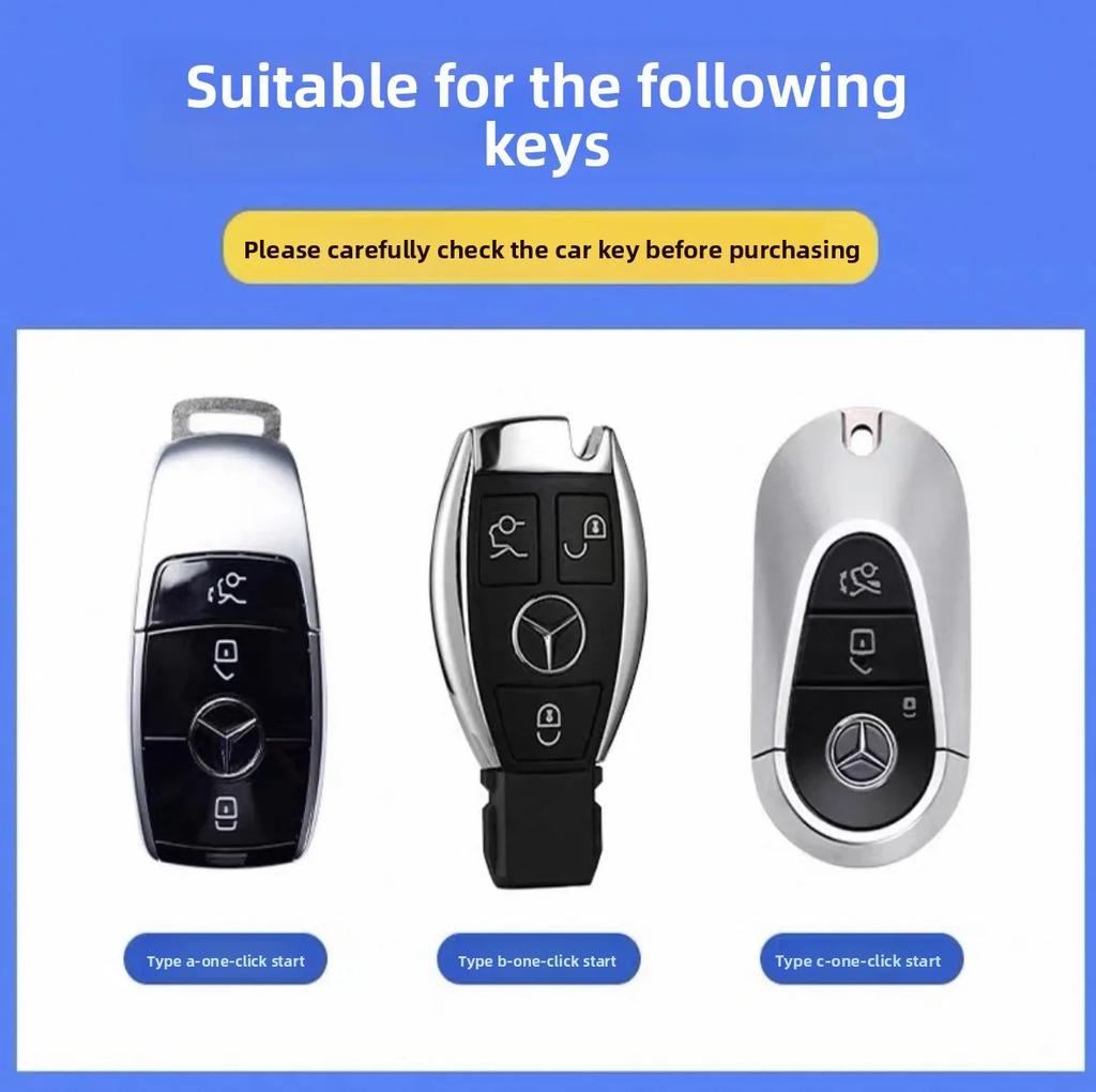 Zinc Alloy Car Remote Key Case Cover Shell For Mercedes Benz A C E S G Class GLC CLE CLA GLB GLS W177 W205 W213 W222 X167 AMG FF2