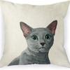 Fundas De Almohada Pintadas De La Serie Cat Con Impresin Digital De Tela De Felpa Corta, Cojín De Sof En Forma De Coche Para
