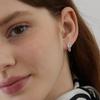 (Silver 925) Box Cubic Hoop Earrings EC1984