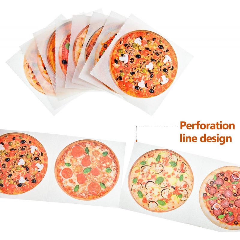 500pcs Pizza Stickers for Baking Cake Decor, DIY Food Dessert Adhesive Labels, Gift Wrapping Sealing Stickers for Envelope Bags