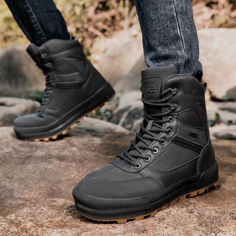 Fashion Vintage-Inspired Anti-Slip Wear-Resistant Men's Motorcycle Protective Shoes outdoor field training hiking shoes