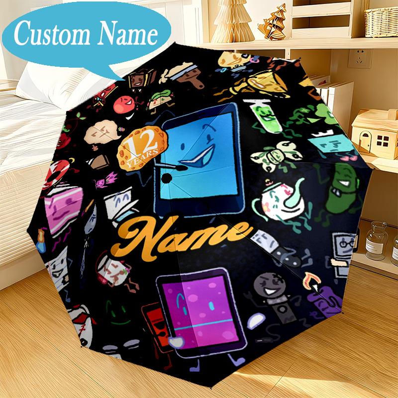 Custom Name Umbrella Happy Anniversary Island Umbrella 8-Frame for Travel, Camping, Casual Lightweight Portable, Essential for Family Gifts