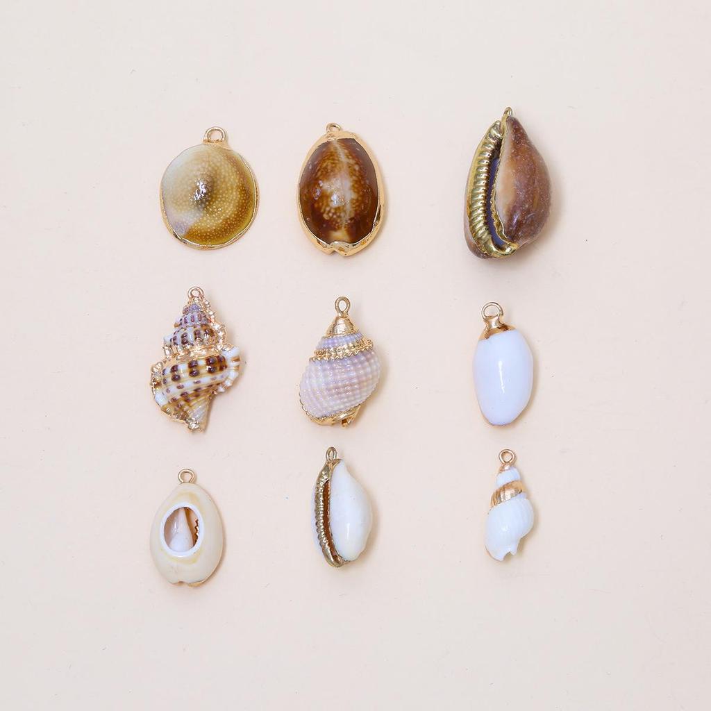 Electroplated Natural Shell Conch Scallop Pendant for DIY Necklace & Bracelet Jewelry