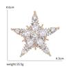 Rhinestone Pentagram Pins for Women Unisex Pearl Star Brooches Event Party Backpack Decoration Clothes Accessories