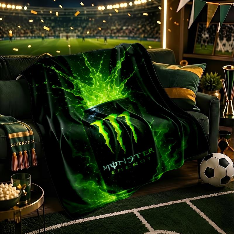 Coperta Throw Monster Drink Coperte in Flanella Peluche per Divano Letto Regali per Uomini Donne Coperta da Viaggio Picnic Regali per Fan di Natale