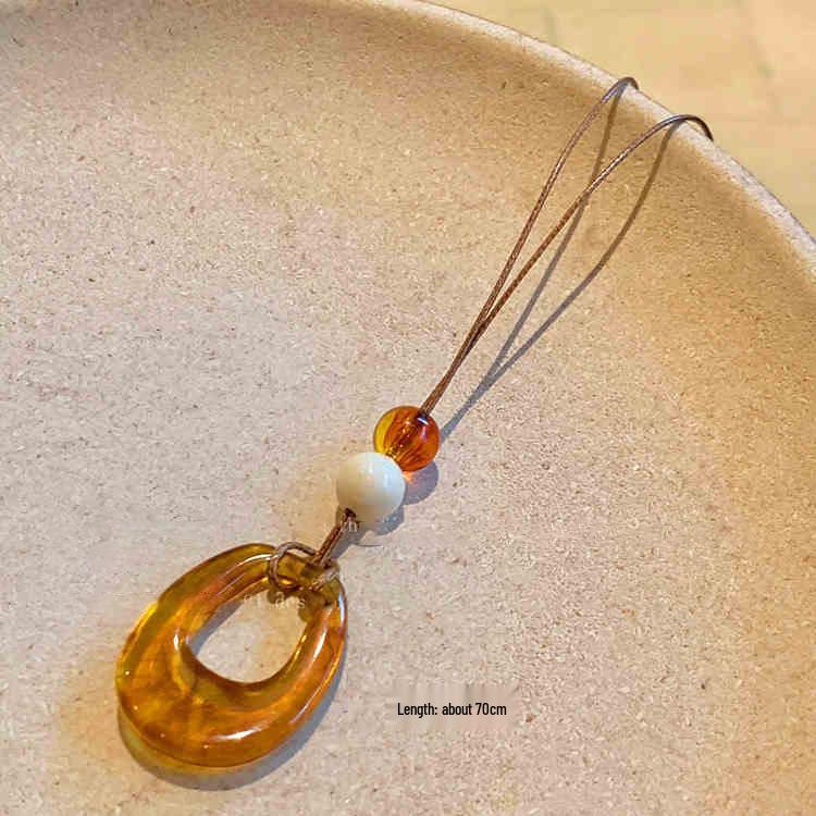 Элегантное геометрическое ожерелье-кольцо из смолы: Шикарная длинная цепочка для женщин