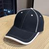 New stylish plain brimmed baseball cap with wide brim for spring and autumn, unisex, curved brim, fashionable and versatile