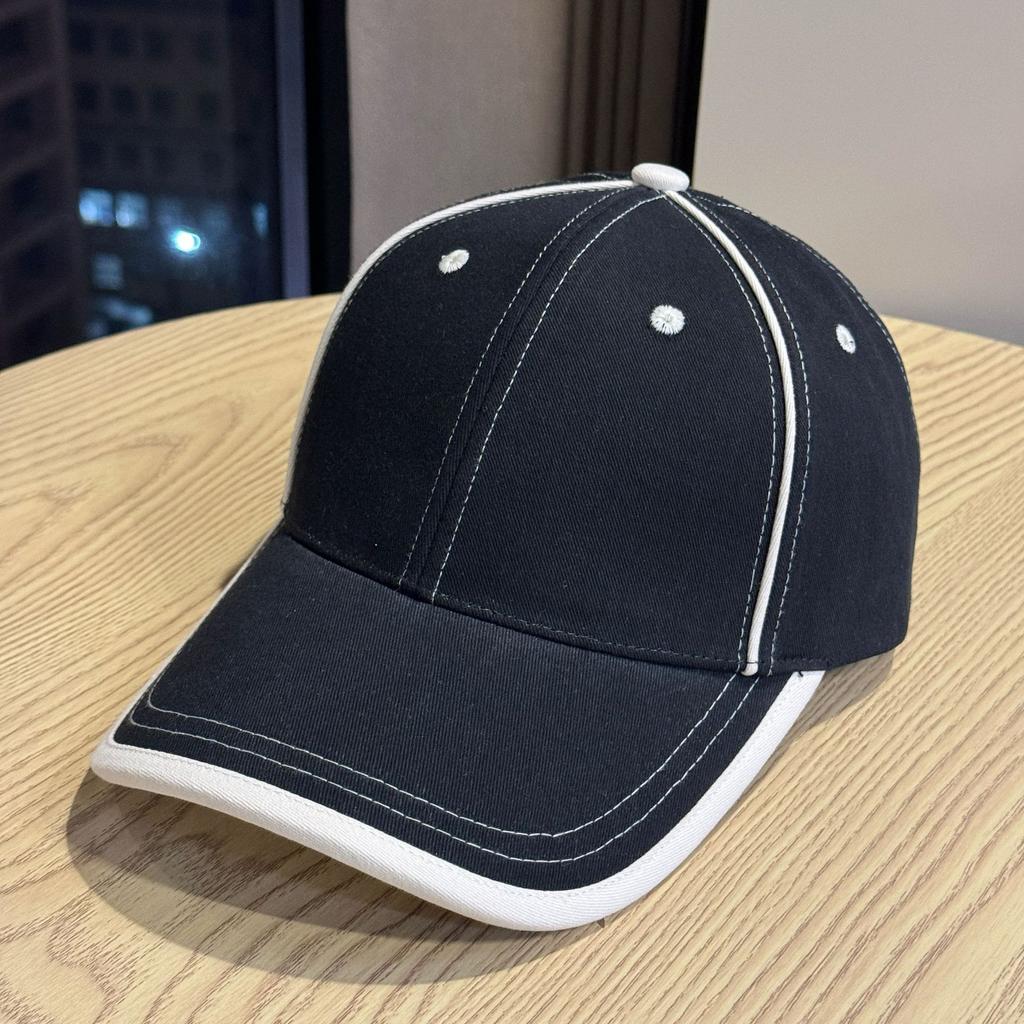 New stylish plain brimmed baseball cap with wide brim for spring and autumn, unisex, curved brim, fashionable and versatile