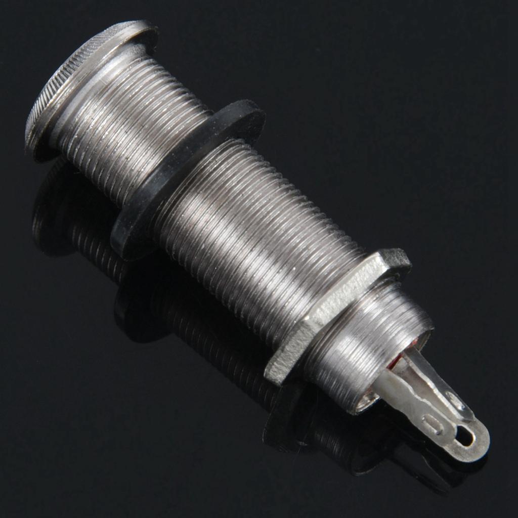 Classy-4X Electric Guitar Jack Chrome Threaded Cylinder Output Input Jack Plug Sockets 1/4 Inch For Electric Guitar