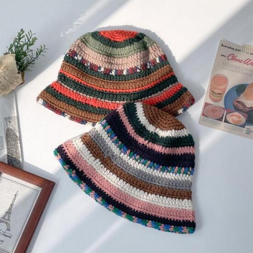 Open Run Women S Pelray Bucket Hat Knitted Colorful Nordic