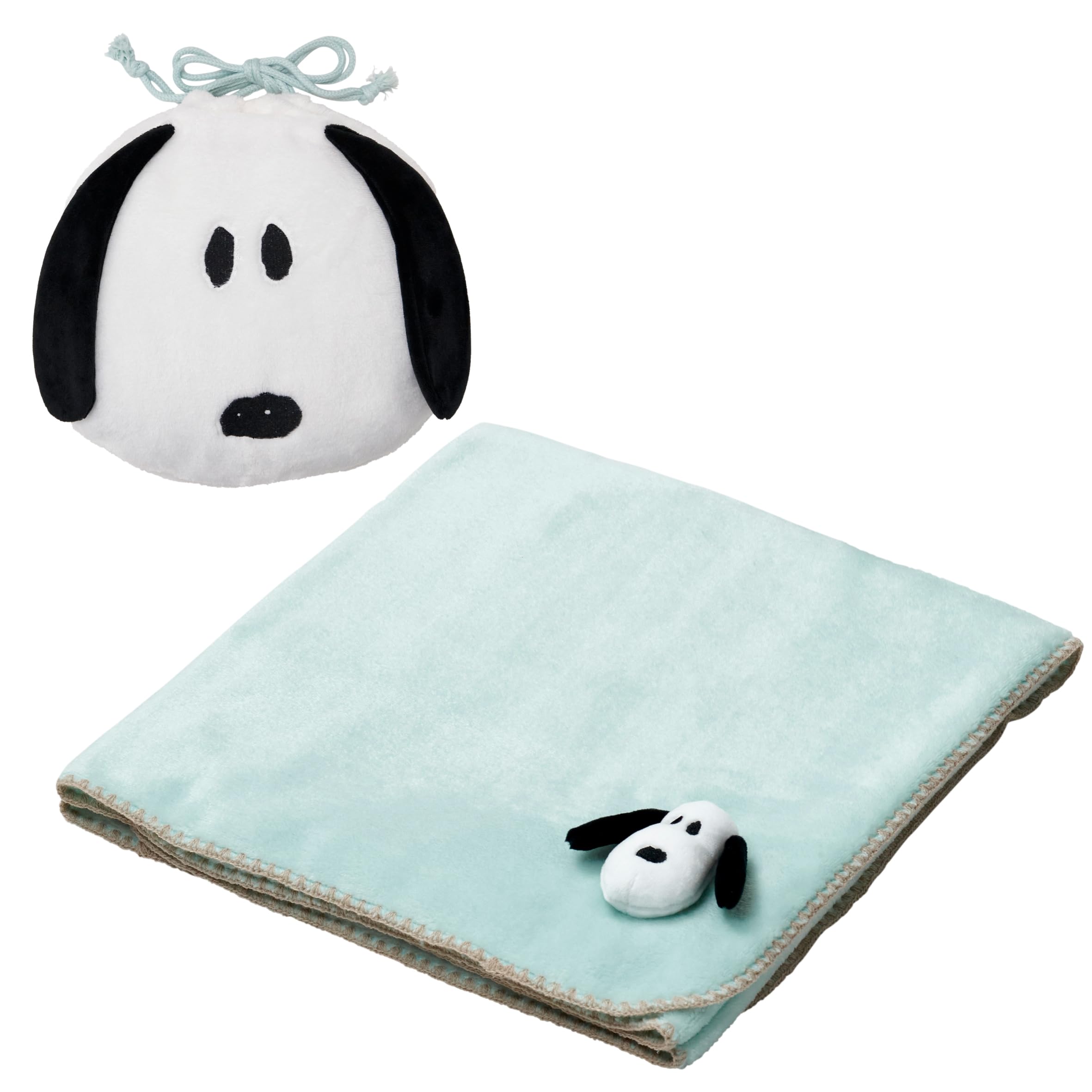 Плед Nishikawa Snoopy 100 x 70 с 3D-лицом Зеленый FQ95507605 PN5652BD Чехол, см, Стирка, Аппликация, зелёный