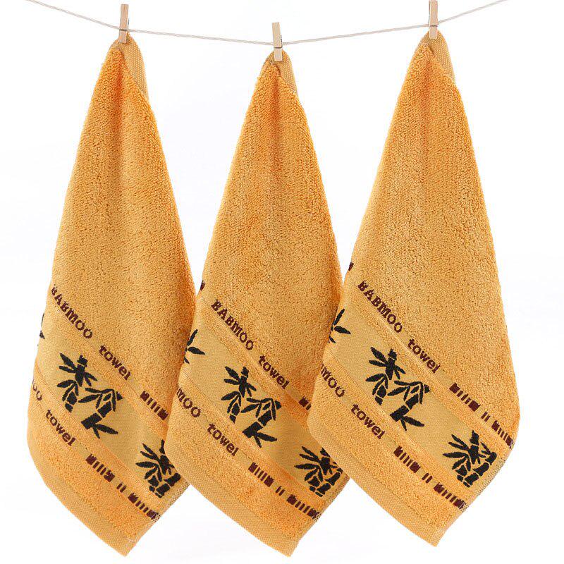 3Pcs Bamboo Pattern Fiber Cotton Bibs Small Square Hair Drying No Lint Absorbent Drying Soft Face Towel