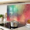 Tempered Glass Kitchen Board with Graphic Geometric Figures 80x52 cm