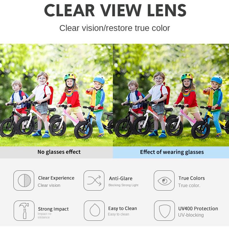 Children Classic Cat's Eye Photochromic Glasses  Fashion Retro Radiation Protection Eyewear For Boys And Girls