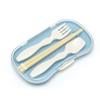 Mii Trio Cutlery Set, Blue, Bento Chopsticks, Children's Chopsticks, Spoon, Fork Set with Case, Made In Japan
