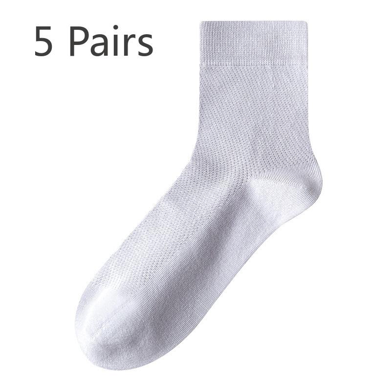 

5 пар женских летних тонких 7A антибактериальных однотонных хлопковых впитывающих дышащих длинных носков без косточек 5 Pairs фиолетовый
