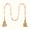 Multi-Size DIY Bohemian Wood Bead Strands with Tassels for Home Décor