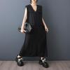 Ärmelloses Übergröße schwarzes Vintage Neu in Kleider für Frauen lässiges lockeres langes Sommerkleid