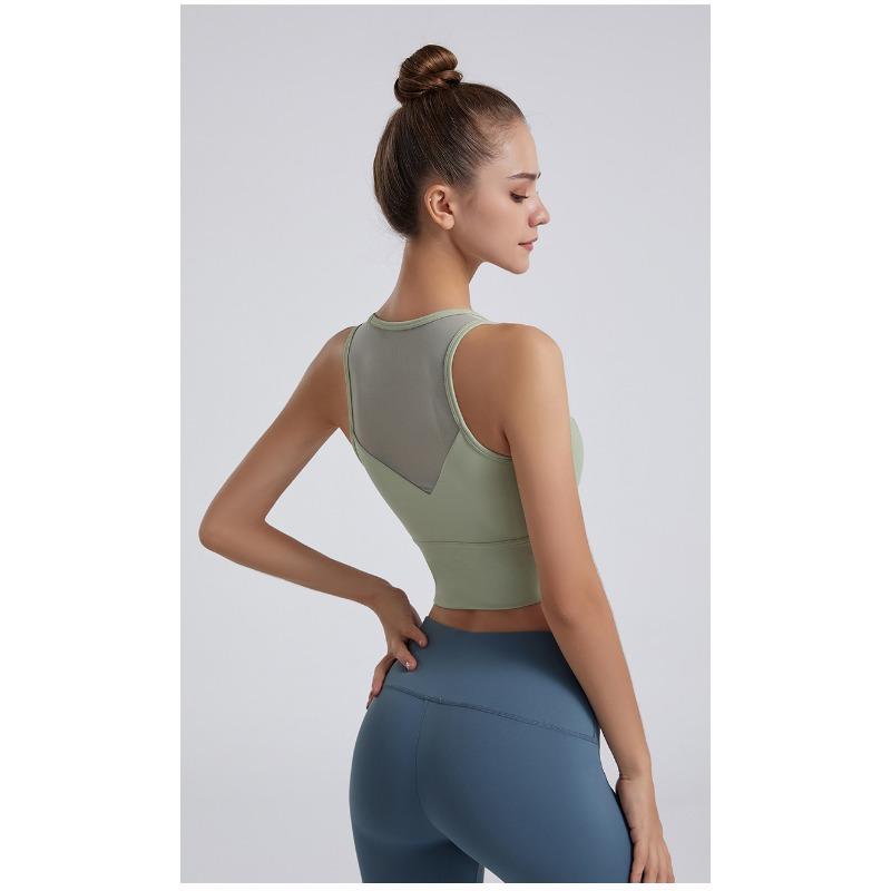Women's sleeveless yoga exercise breathable top