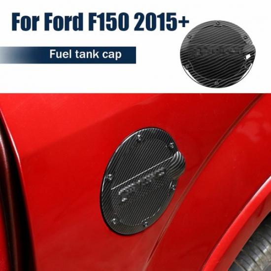 Fuel Tank Door Gas Filler Cap COVER Panel Trim For Ford F150 2015+ Carbon Fiber