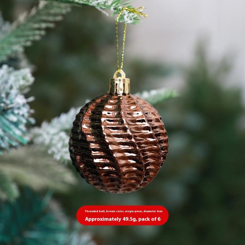 6pcs/set Christmas Ball Champagne Pumpkin Ball Xmas Decorative Hanging Ornaments Party Christmas Spheres Pendant