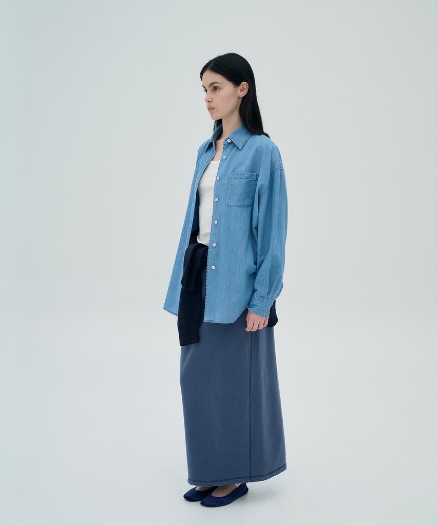 Jeonggamseutyudio Pigment Dyed Sweat Maxi Skirt_2 Color