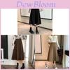 Casual Coffee Color Mid Length Wrap Skirt With Splicing Detail For Autumn Winter Wear