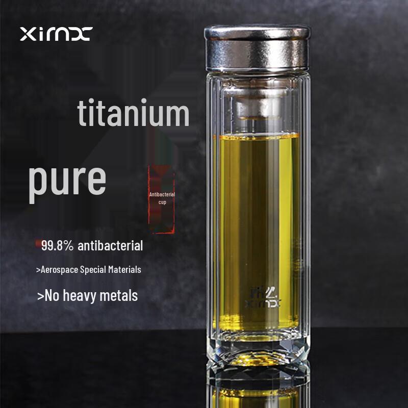 XIMX Double Wall Borosilicate Glass Portable Tea & Water Bottle