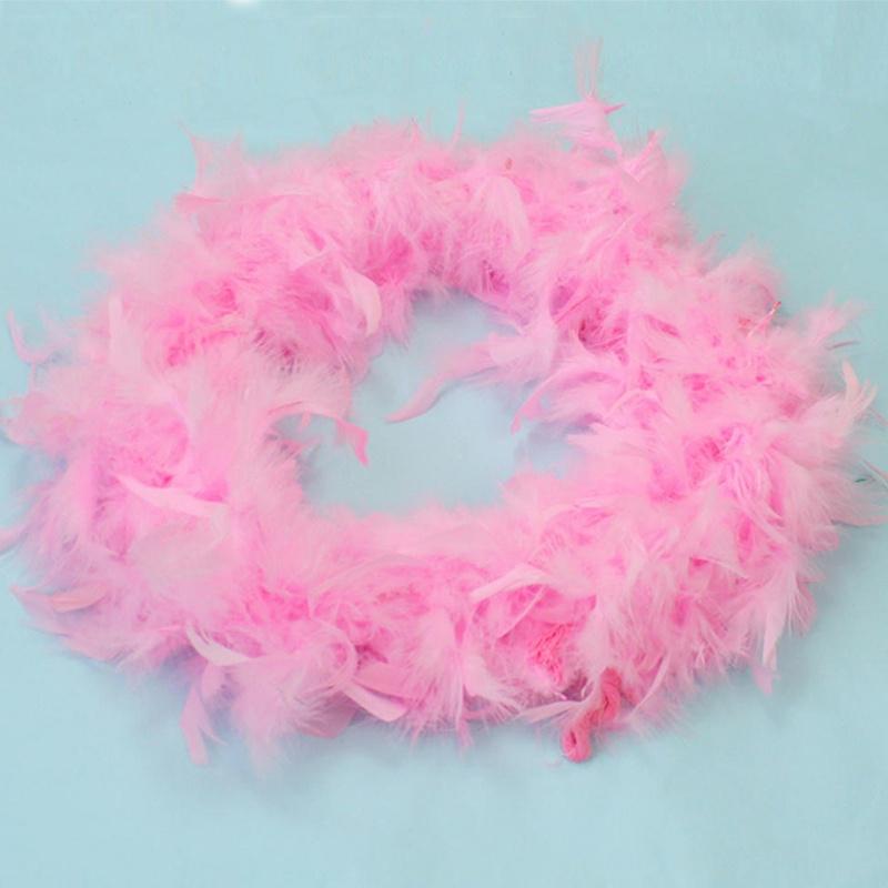 Růžové peříčkové boa Nadýchaná řemeslná dekorace 6,6 stopy dlouhé