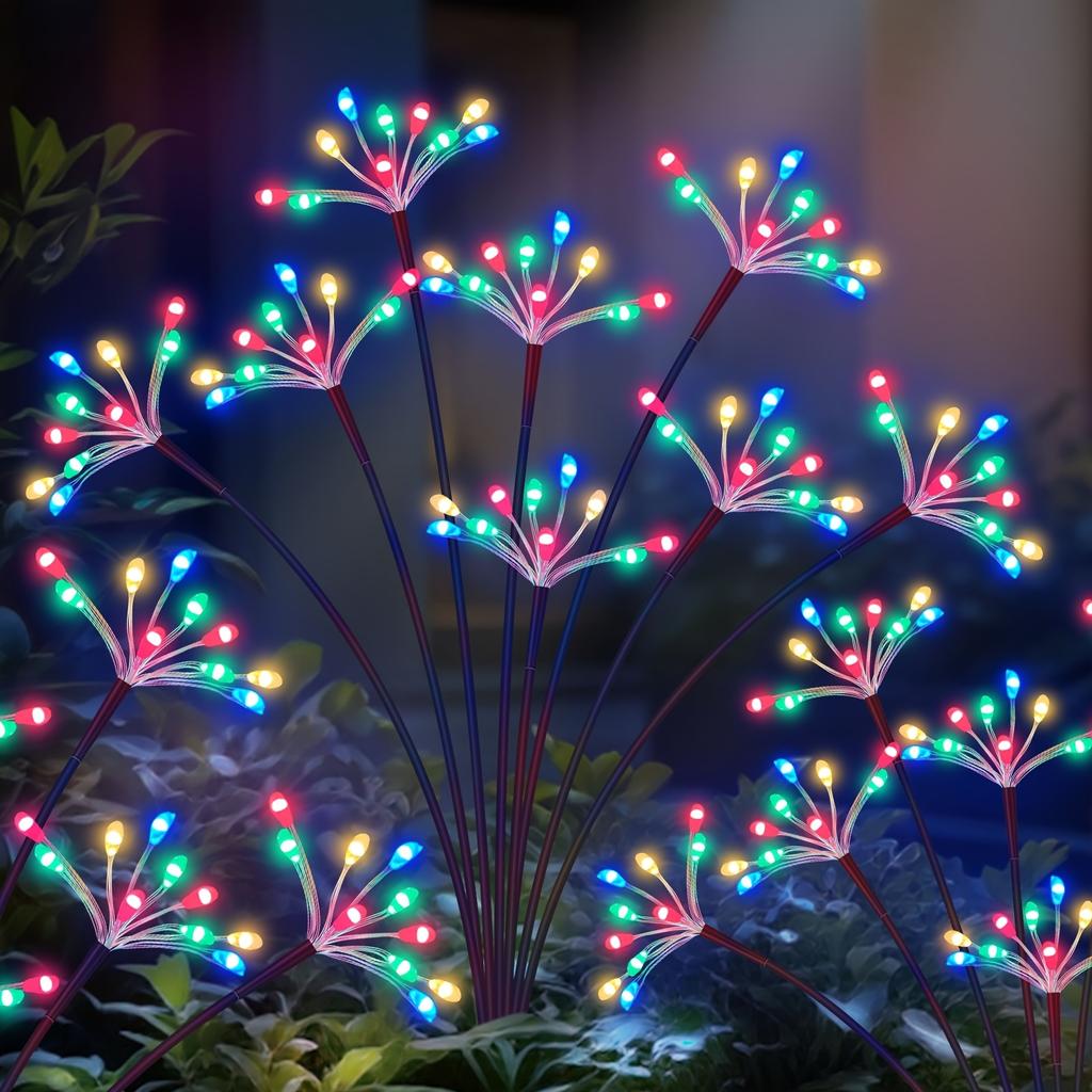 Solar WaterproSwaying Starburst Garden Lights for Outdoor Decor, Ideal for Yard, Patio, Pathways. Perfect Gift for Women, Warm White