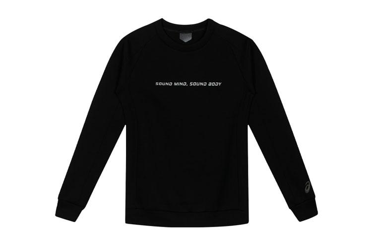 ASICS Sweatshirts Men s Black Crew Neck Moderate Regular 2031D735-001 2XL