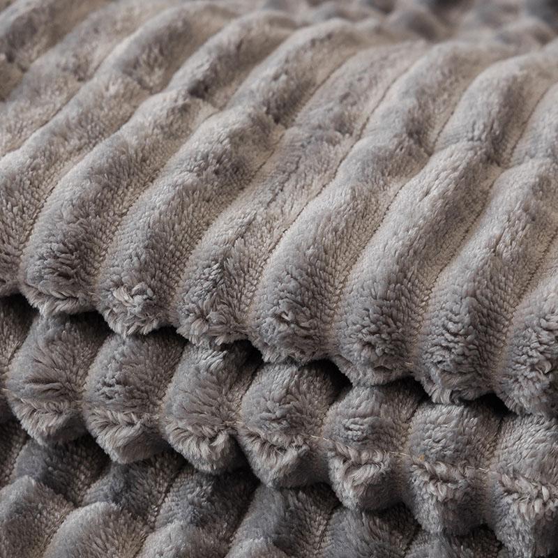 Simple Flannel Rabbit Sofa Cushion Winter Solid Plaid Non-Slip Sofa Cover for Living Room Comfort Thickened Warm Recliner Cover