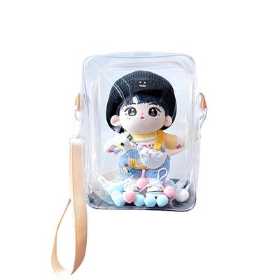 Harugio Plush Pouch, Clear, Plush Pouch, Ita Bag, Plush Toy, 20cm/25cm, Shoulder Bag, Oshikatsu Bag, Mini, Large, Simple (Clear)
