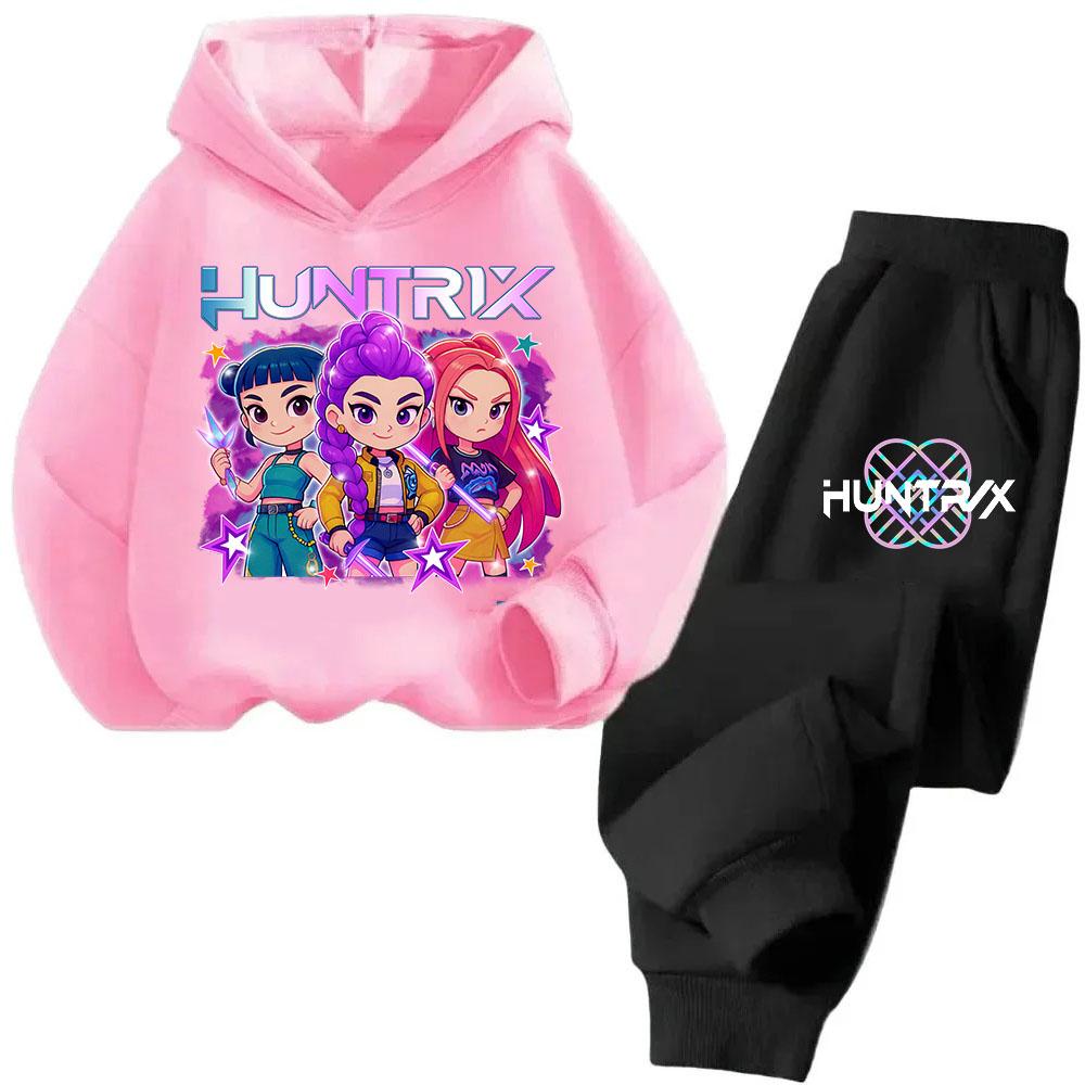 2025 Neu Kinder Koreanische Welle Dämonenjäger Gedruckt Mode Lässig Film Cartoon Jungen und Mädchen Sweatshirt Set