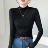 Damen H393 Rollkragen Warm Schlankmachend Langarm Oberteil - Herbst/Winter Einfarbig Vielseitiges Mid-Neck Basisschicht Shirt.