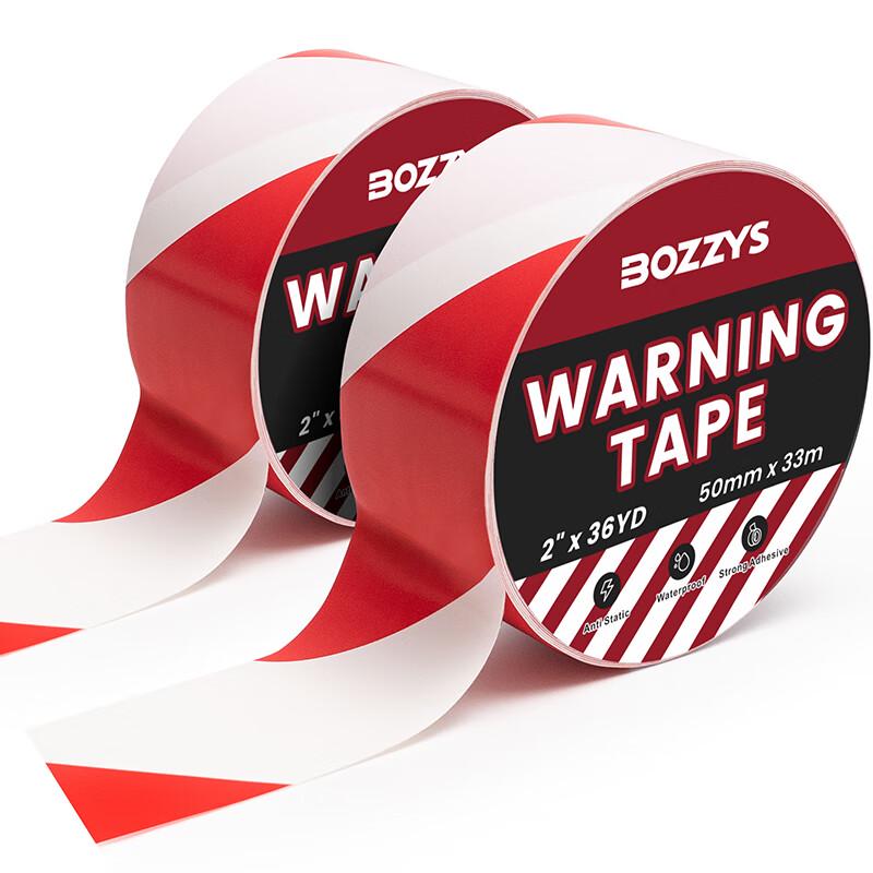 BOZZYS Red & White PVC Zebra Safety Warning Tape