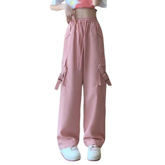 Pantaloni cargo casual da donna con coulisse elastica in vita